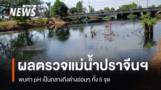 เปิดผลตรวจแม่น้ำปราจีนฯ 5 จุด พบค่า pH เป็นกลางถึงด่างอ่อนๆ เร่งหาสาเหตุปลาตาย