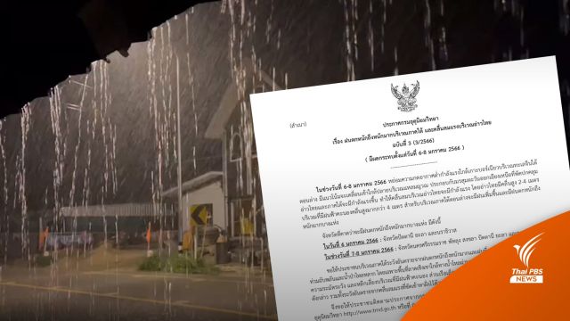 อุตุฯ ประกาศฉบับ 3 เตือน 6-8 ม.ค. ภาคใต้ฝนตกหนัก คลื่นลมแรง