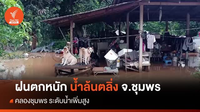 ฝนตกหนักน้ำล้นตลิ่งท่วมบ้านเรือนประชาชน จ.ชุมพร 