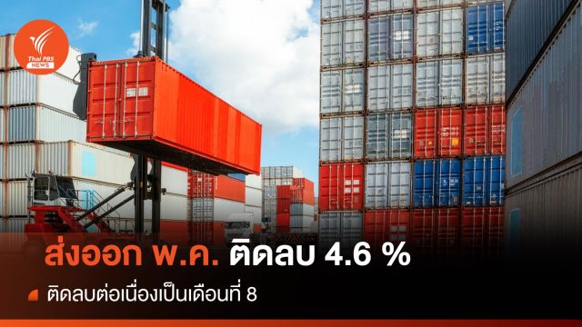 การส่งออกเดือน พ.ค.ติดลบ 4.6 % ต่อเนื่องเป็นเดือนที่ 8