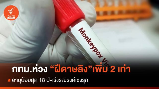 กทม.กังวล "ฝีดาษลิง" ติดเชื้อเพิ่ม 2 เท่าอายุน้อยสุด 18 ปี
