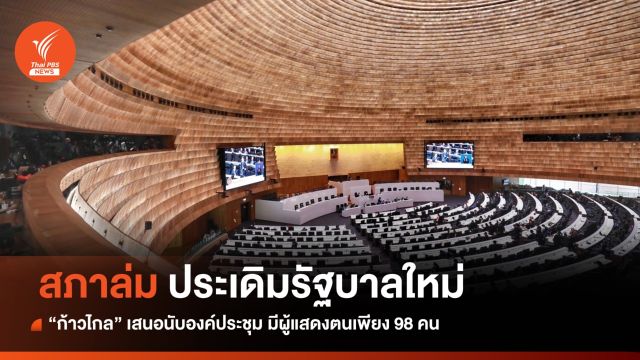 "สภาล่ม" ประเดิม รบ.เพื่อไทย "ก้าวไกล" ขอนับองค์ประชุม 