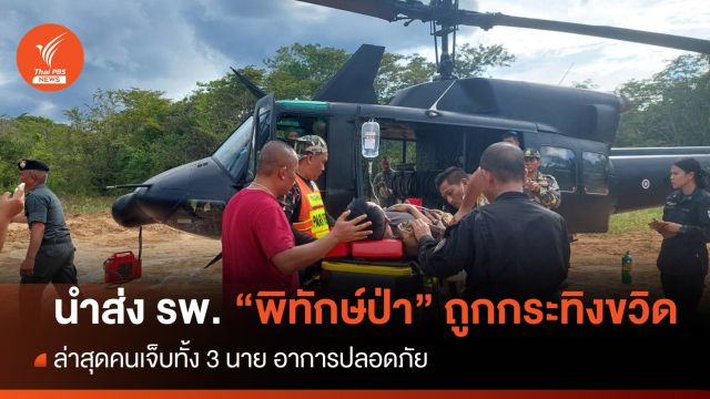 ปลอดภัยแล้ว "พิทักษ์ป่าดงใหญ่ 3 นาย" ถูกกระทิงขวิด