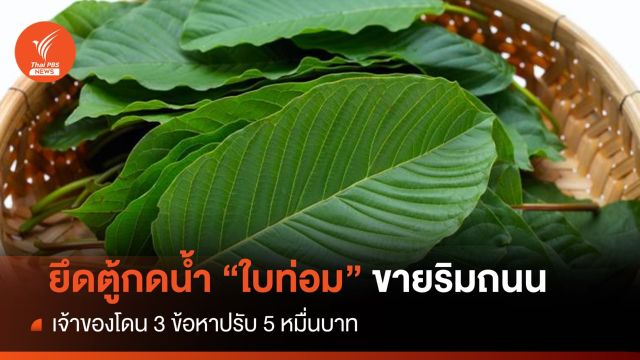 ยึดตู้กดน้ำ "ใบท่อม" อ้างขายสมุนไพรโดนปรับ 5 หมื่นบาท