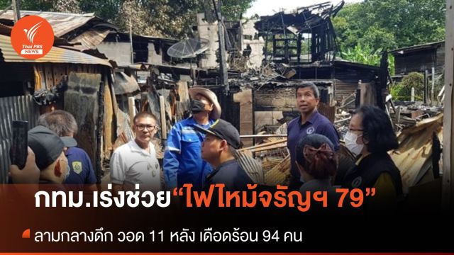 “ผู้ว่าฯกทม.” เร่งช่วยผู้เดือดร้อนเหตุเพลิงไหม้ จรัญฯ 79 กระทบ 94 คน