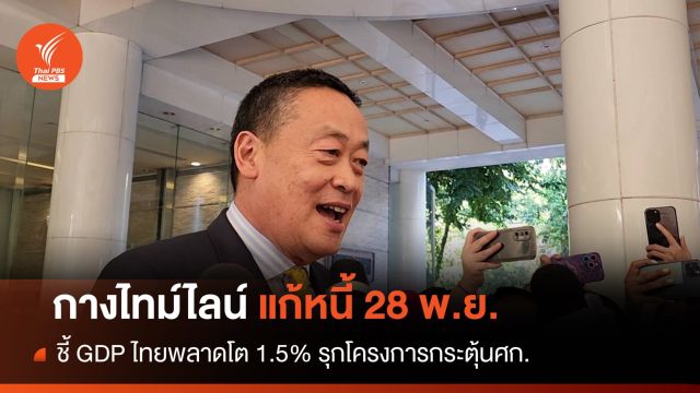  ชี้ GDP ไทยพลาดโตแค่ 1.5% รุกโครงการเร่งด่วนกระตุ้นศก.