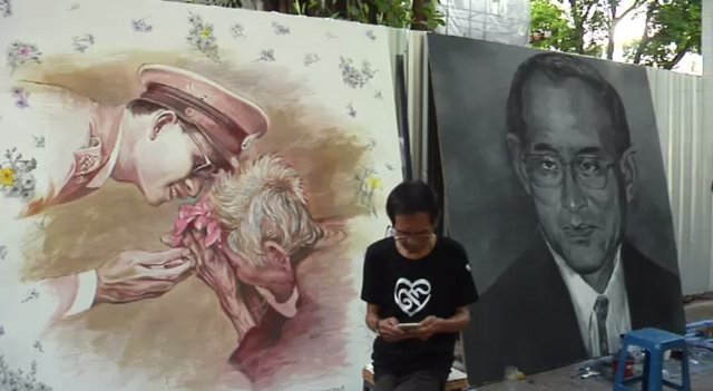 ศิลปากรรวมใจวาดภาพพระบรมสาทิสลักษณ์ในหลวง รัชกาลที่ 9 