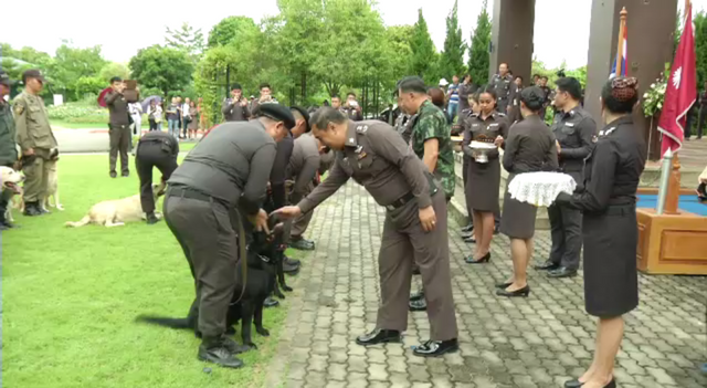 ตำรวจภูธรภาค 5 จัดพิธีให้ยศสุนัขตำรวจปราบยาเสพติด