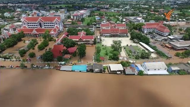 ชมภาพ “จุดน้ำลอดพนังป้องกันน้ำท่วม" ต้นเหตุน้ำท่วมเมืองสุโขทัย 