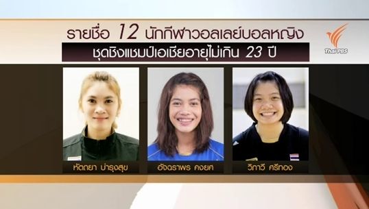 "อัจฉราพร-พรพรรณ"นำทีมวอลเลย์บอลหญิง 23 ปีชิงแชมป์เอเชีย