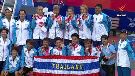 เทนนิสประเดิมคว้า 2 เหรียญทองประเภททีม