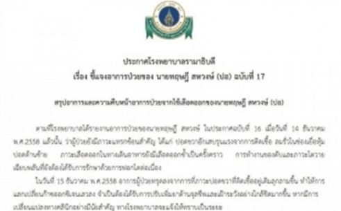 อาการปอ-ทฤษฎี ทรุดอีก แพทย์ระบุปอดขวาติดเชื้อลุกลาม ปรับเพิ่มยาต้านจุลชีพ-เฝ้าระวังใกล้ชิด 