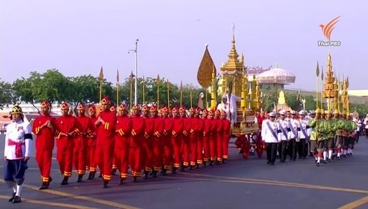 ขบวนพระอิสริยยศเชิญพระโกศพระศพสมเด็จพระสังฆราชถึงวัดเทพศิรินทราวาส 