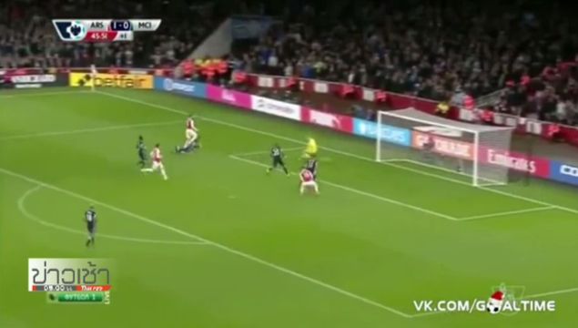 อาร์เซนอลชนะ แมนฯซิตี้ 2-1 รั้งรองจ่าฝูง