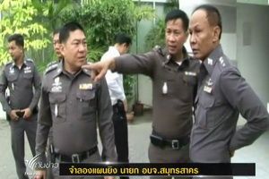 ตร.จำลองเหตุการณ์ยิงนายก อบจ.สมุทรสาคร ก่อนส่งฟ้องศาล