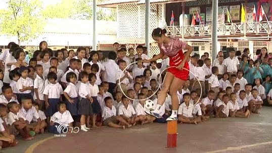 นักตะกร้อลีลาจากมัณฑะเลย์ ถ่ายทอด "ชินลง" สู่ลูกหลานแรงงานข้ามชาติในไทย