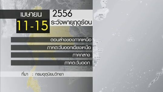 อุตุฯเตือนตอนบนของประเทศระวังพายุฤดูร้อน 11-15 เม.ย.