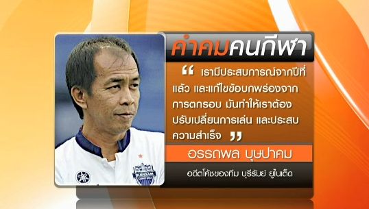 คำคมนักกีฬาของ"อรรถพล บุษปาคม"อดีตโค้ชของทีม บุรีรัมย์ ยูไนเต็ด