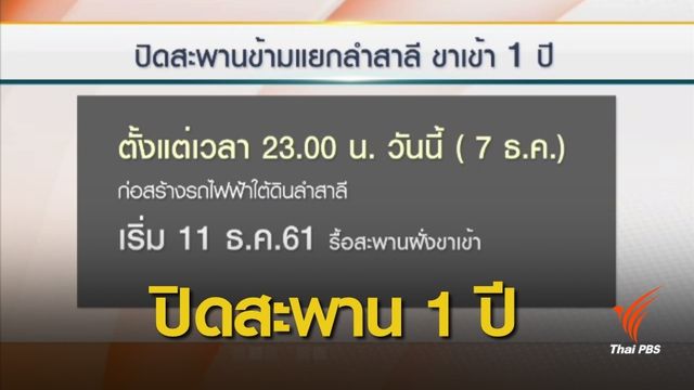 ปิดสะพานข้ามแยกลำสาลี คืนนี้