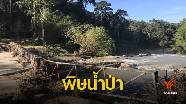 น้ำป่าถล่มน้ำตกกะช่อง ต้นตอน้ำท่วม อ.นาโยง จ.ตรัง 