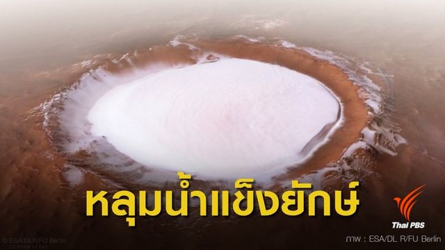 เปิดภาพ! หลุมอุกกาบาตน้ำแข็งยักษ์ "โคโรลอฟ" บนดาวอังคาร
