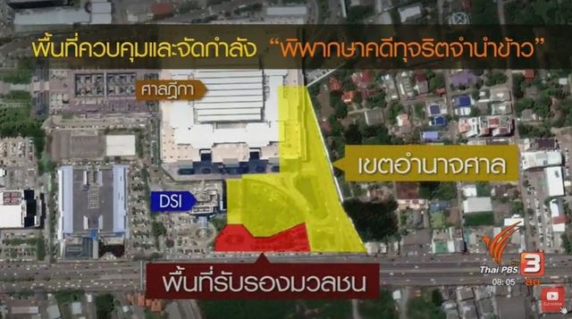 พื้นที่ควบคุมและจัดกำลัง "พิพากษาคดีทุจริตจำนำข้าว"