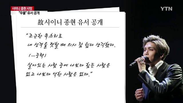 เปิดจดหมาย "จงฮยอน" ก่อนเสียชีวิต