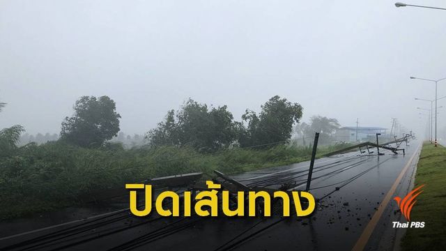 บขส.งดเดินรถ "นครศรีฯ-กทม." เหตุ "น้ำท่วม-เสาไฟล้ม" ขวางถนน