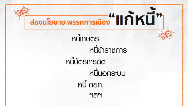 ส่องนโยบายพรรคการเมือง "แก้หนี้"
