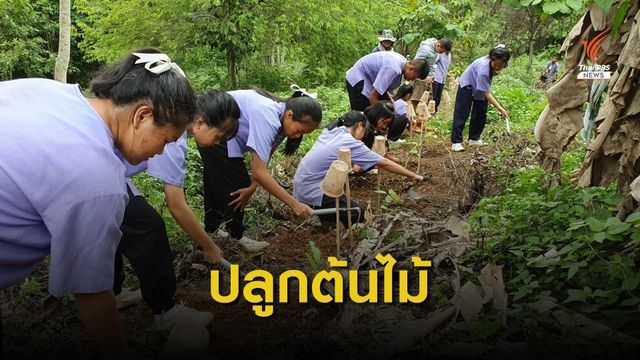 นักเรียน-จิตอาสาถ้ำหลวง ร่วมปลูกต้นไม้รำลึก "จ่าแซม" 
