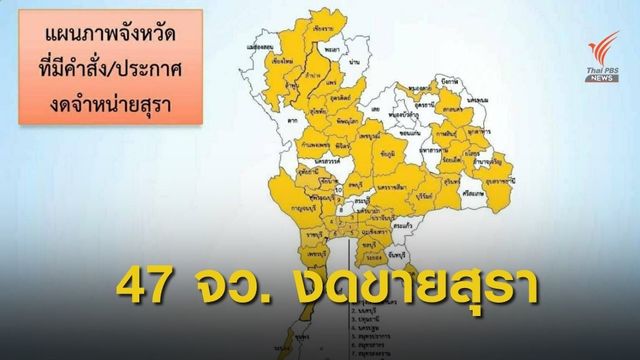 เปิด 47 จังหวัดประกาศห้ามขายเหล้าสกัดระบาด COVID-19 