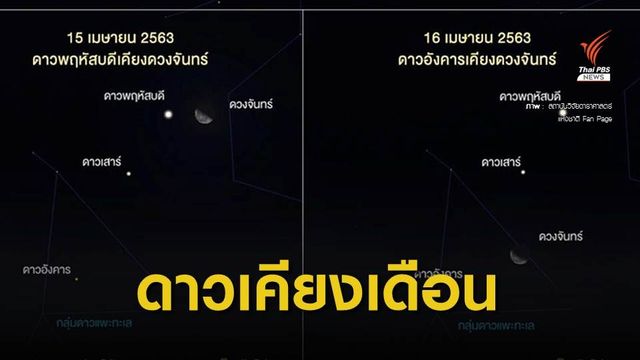 ชม "ดาวเคียงเดือน" วันฟ้าใสด้วยตาเปล่า 15 - 16 เม.ย.นี้