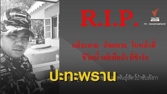 สดุดีพิทักษ์ป่าเสียชีวิต ปะทะพรานกลางป่าซับลังกา