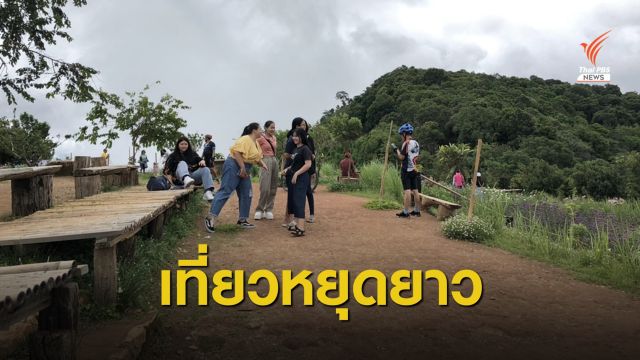 นักท่องเที่ยวขึ้นชมธรรมชาติ "ม่อนแจ่ม" ช่วงหยุดยาว