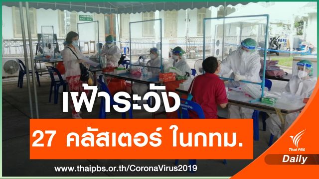 เฝ้าระวัง กทม.โควิดระบาด 27 คลัสเตอร์ ติดเชื้อรายวันเพิ่ม 1,163 คน 