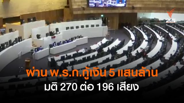 สภาฯ ผ่าน พ.ร.ก.กู้เงิน 5 แสนล้านบาท