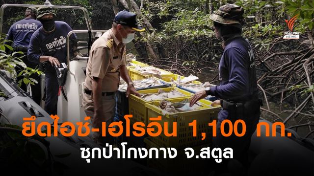 ยึดไอซ์-เฮโรอีน 1,100 กก. ซุกป่าโกงกาง จ.สตูล