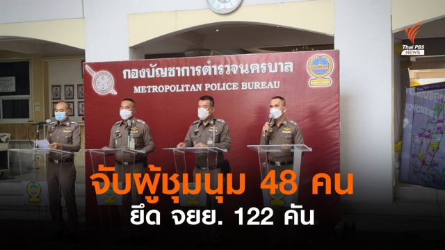  บช.น.ดำเนินคดีผู้ชุมนุม "คาร์ม็อบ" 48 คน ยึด จยย. 122 คัน 
