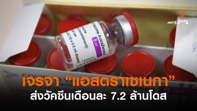 สธ.เจรจา "แอสตราเซเนกา" ส่งวัคซีนเพิ่ม 7.2 ล้านโดสเดือน ก.ย.
