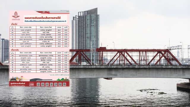 รถไฟขยายปิดทางวิ่ง "บางซื่อ-บางบำหรุ" ปรับเดินรถเส้นทางสายใต้