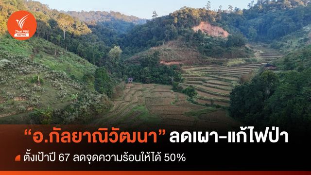 ปี 67 ตั้งเป้าหมายลดจุดความร้อน "อ.กัลยาณิวัฒนา" ให้ได้ 50%