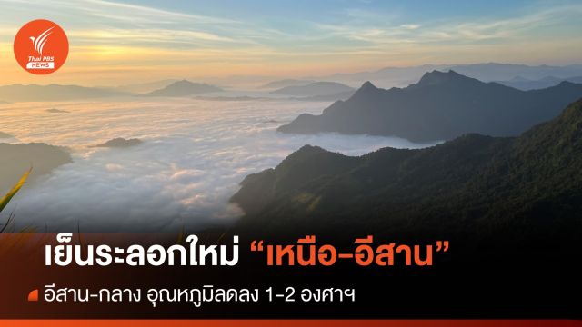 สภาพอากาศวันนี้ เหนืออากาศเย็น "อีสาน-กลาง" อุณหภูมิลดลง 1-2 องศาฯ