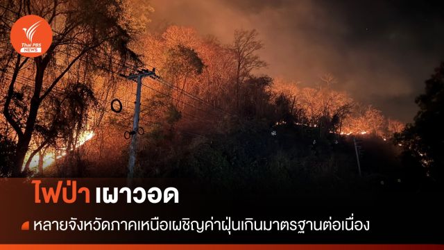 ไฟป่าเผาวอด! หลายจังหวัดภาคเหนือเผชิญค่าฝุ่นเกินมาตรฐาน