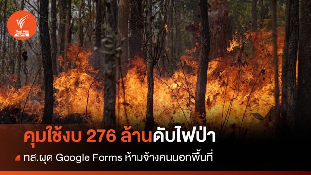 ทส.ผุด Google Forms คุมใช้งบ 272.6 ล้านจ้างชาวบ้านดับไฟ
