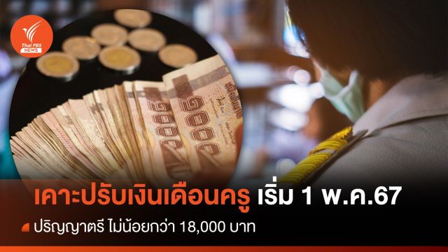 บอร์ด ก.ค.ศ.เคาะปรับเงินเดือนครู เริ่ม 1 พ.ค.67 ปริญญาตรีไม่น้อยกว่า 18,000 บาท
