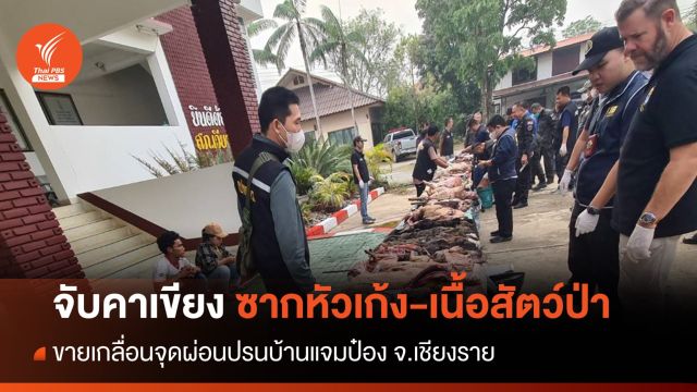 จับคาเขียง! ซากหัวเก้ง-เนื้อสัตว์ป่าขายจุดผ่อนปรนบ้านแจมป๋อง