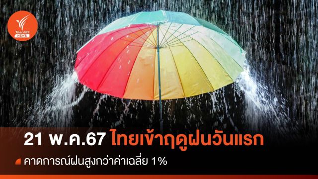 21 พ.ค.ไทยเข้าสู่ฤดูฝนวันแรก-ฝนมากกว่าค่าปกติ 1%