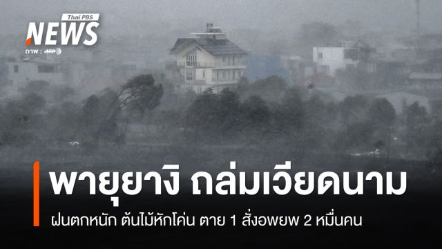 พายุยางิ ถล่มเวียดนาม ฝนตกหนัก ต้นไม้หักโค่น ตาย 1 อพยพ 2 หมื่นคน