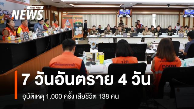 7 วันอันตรายสงกรานต์ 4 วันตาย 138 บาดเจ็บ 1,002 คน  