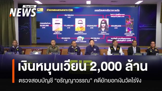 พบเงินหมุนเวียนบัญชี "อรัญญาวรรณ" 2,000  ล้านบาท คดียักยอกเงินวัดไร่ขิง